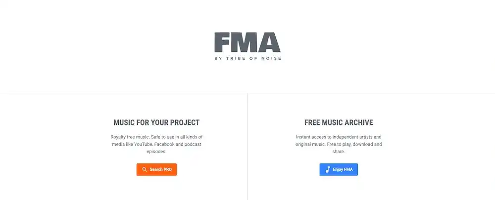 Freemusicarchive hjemmeside