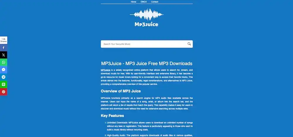 MP3juice hjemmeside