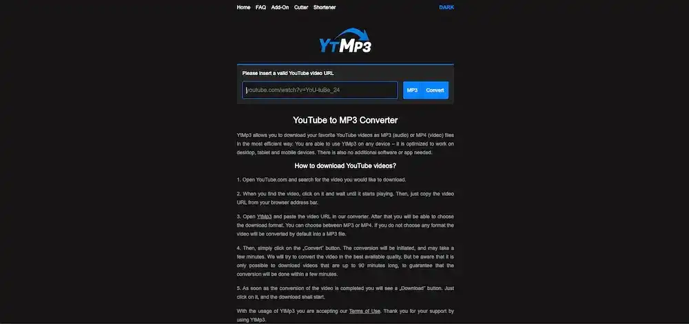 Ytmp3 youtube converter hjemmeside